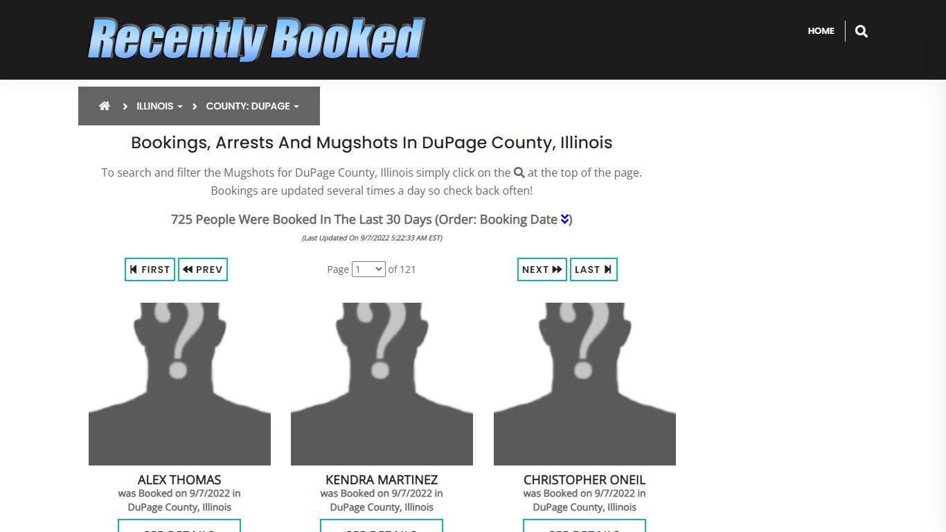 Recent bookings, Arrests, Mugshots in DuPage County, Illinois